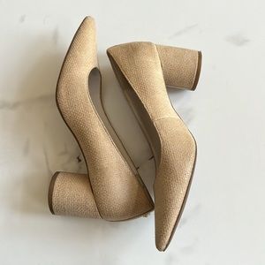 Anne Klein Womens Norwood Leather Pointed Toe Classic Sand